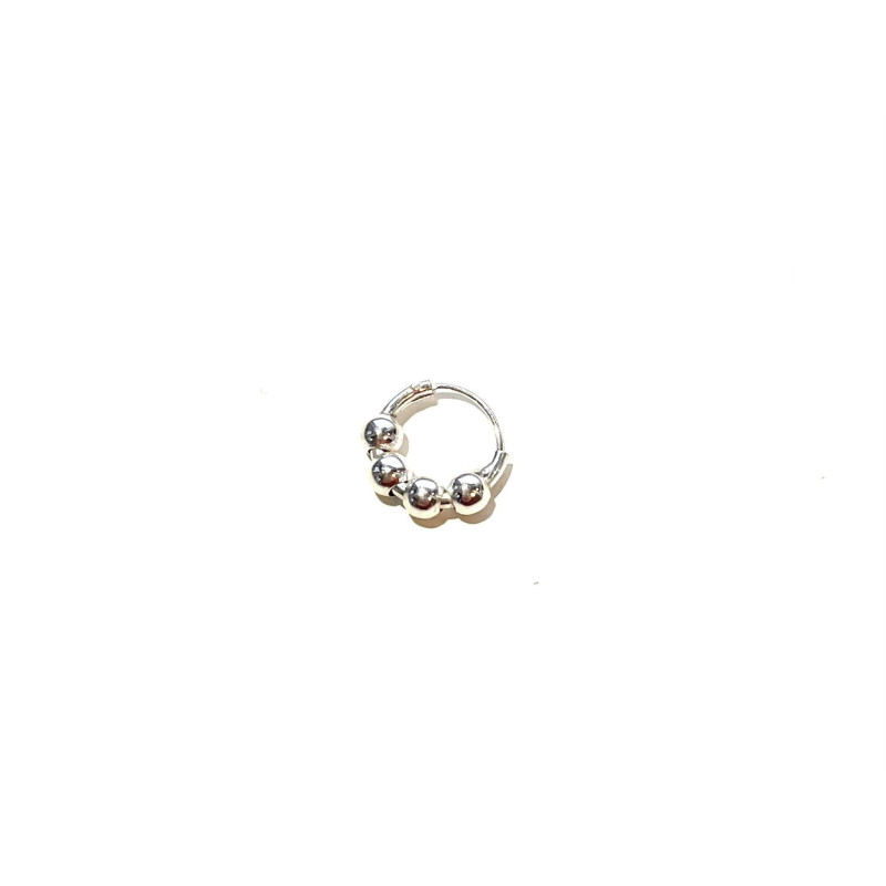 Silver hoops with balls 7mm