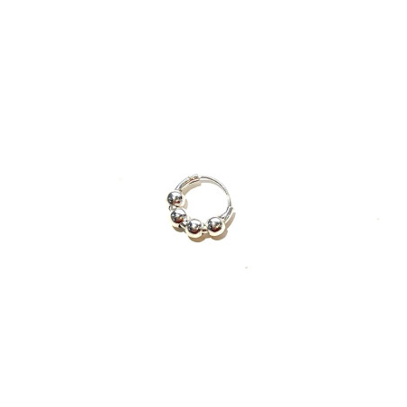 Silver hoops with balls 7mm