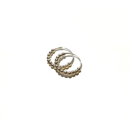 Silver hoops with balls 20mm