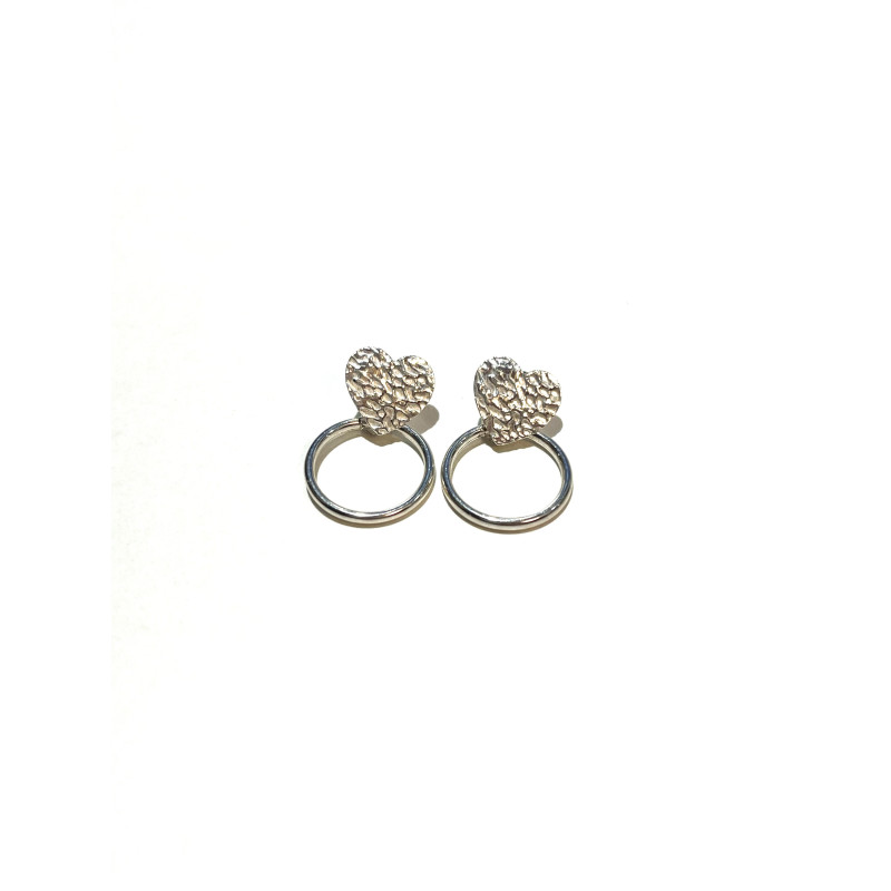 Heart-shaped Silver Earrings