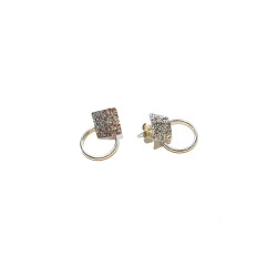 Square-shaped Silver earring