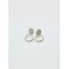 Oval-shaped Silver earring