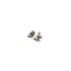 Pendiente de plata 925 con forma de helado y zirconitas