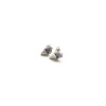 Silver ice cream-shaped earrings with zircons