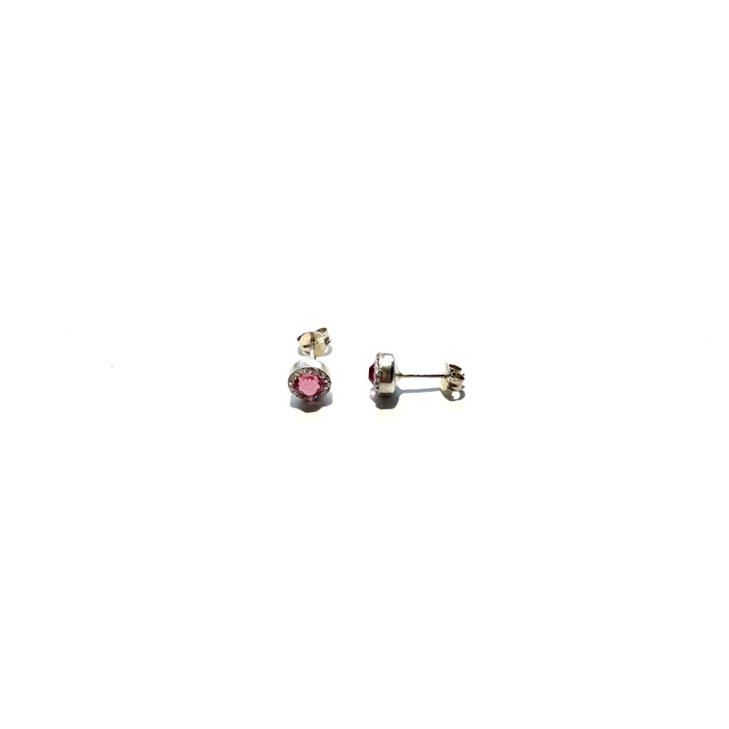 Pendiente con zirconita rosa