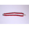 Red stone necklace with heart and pearl pendant