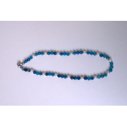 Blue quartz stone necklace