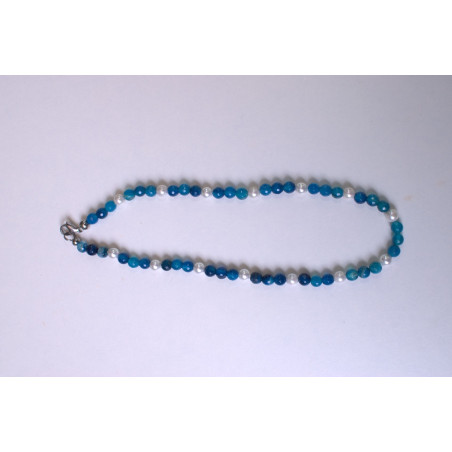 Blue quartz stone necklace
